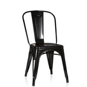 Black Bistro chair VANTAGGIO COMFORT made of glossy metal with a high backrest by hjh OFFICE