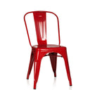 Red Bistro chair VANTAGGIO COMFORT made of metal with a glossy finish and curved backrest by hjh OFFICE