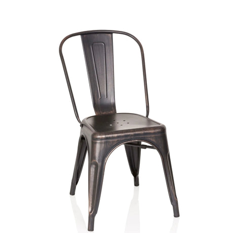 Bistro chair VANTAGGIO COMFORT in black-gold look with metal frame and curved backrest by hjh OFFICE