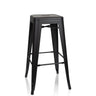 Black Bar stool VANTAGGIO HIGH in a matte design with four legs and footrests by hjh OFFICE
