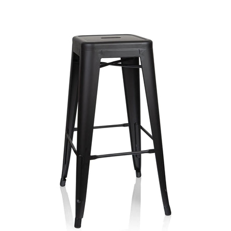Black Bar stool VANTAGGIO HIGH in a matte design with four legs and footrests by hjh OFFICE