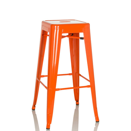 Orange metal Bar stool VANTAGGIO HIGH with square seat by hjh OFFICE