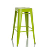 Green Bar stool VANTAGGIO HIGH made of metal with a glossy surface and footrests by hjh OFFICE
