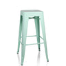 Pastel green bar stool VANTAGGIO HIGH in a matte look with four legs and footrests by hjh OFFICE