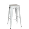 White metal Bar stool VANTAGGIO HIGH with four legs and footrests by hjh OFFICE