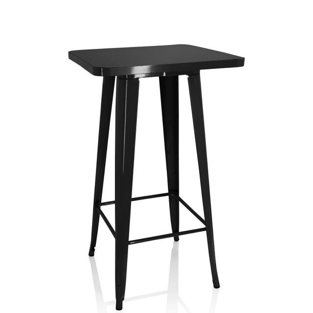 Black Bar table VANTAGGIO HIGH T with a square tabletop and four legs by hjh OFFICE