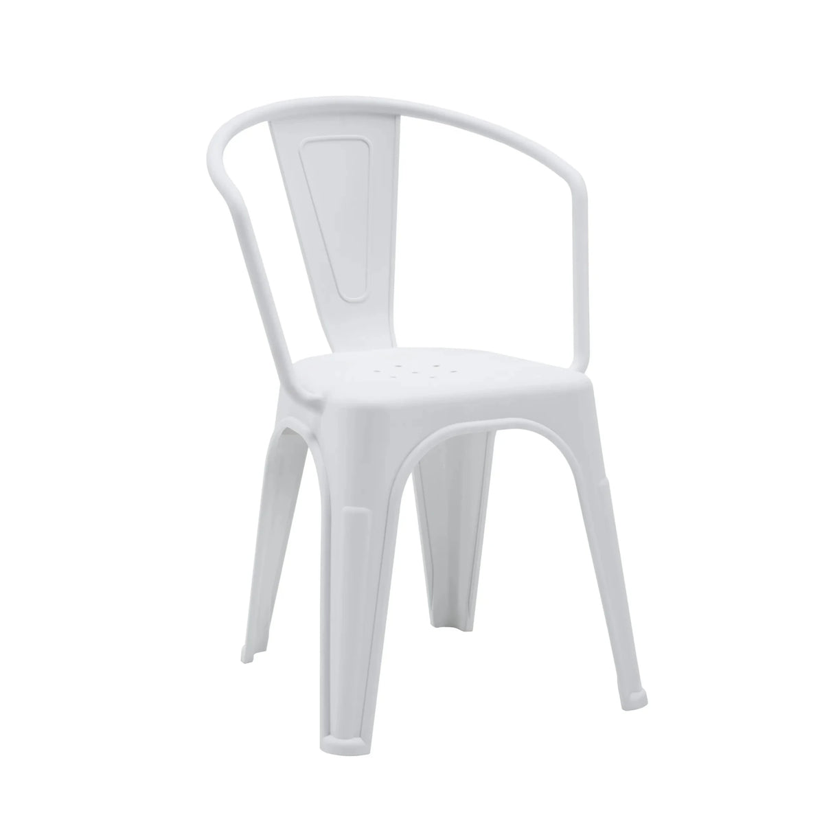 White plastic Bistro chair Vantaggio Poly with integrated armrests by hjh OFFICE