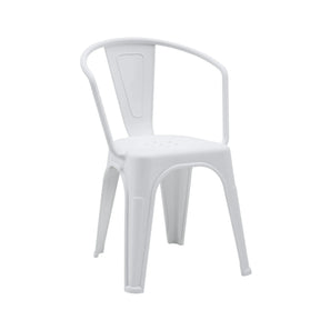 White plastic Bistro chair Vantaggio Poly with integrated armrests by hjh OFFICE