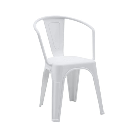 White plastic Bistro chair Vantaggio Poly with integrated armrests by hjh OFFICE