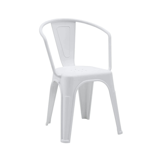 White plastic Bistro chair Vantaggio Poly with integrated armrests by hjh OFFICE