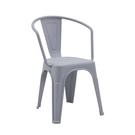 Grey plastic Bistro chair Vantaggio Poly with integrated armrests by hjh OFFICE