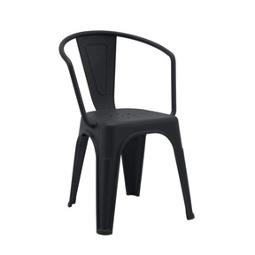 Black plastic Bistro chair Vantaggio Poly with integrated armrests by hjh OFFICE