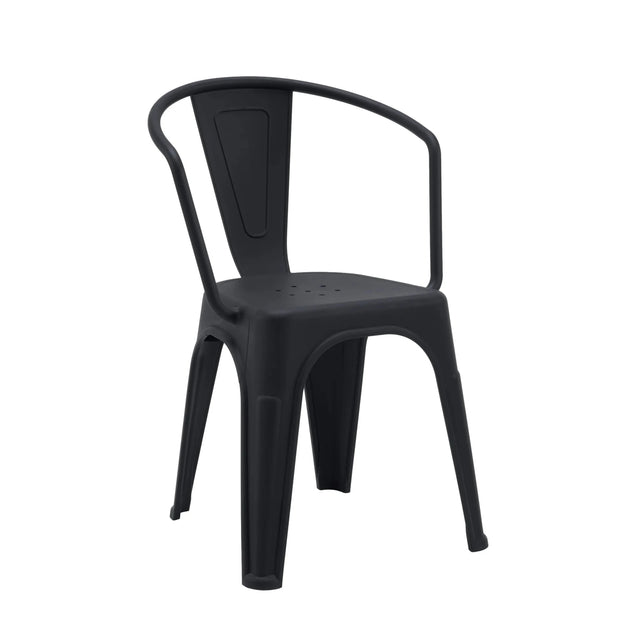 Black plastic Bistro chair Vantaggio Poly with integrated armrests by hjh OFFICE