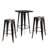 Black Bar Table Set Vantaggio Set with a square high table and two matching bar stools by hjh OFFICE