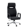 Black Professional Executive Chair VELVET ECO with chrome frame and carpet castors by hjh OFFICE