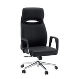 Black Professional Executive Chair VELVET ECO with chrome frame and carpet castors by hjh OFFICE