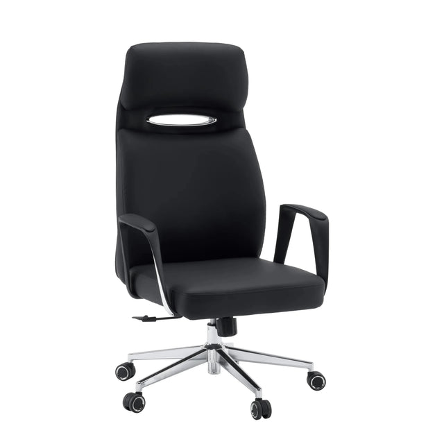 Black Professional Executive Chair VELVET ECO with chrome frame and carpet castors by hjh OFFICE