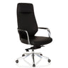 Black Professional Executive Chair VELVET with glossy aluminium armrests and star base by hjh OFFICE