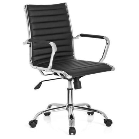 Black Professional Executive Chair VEMONA 10 with quilted cover and glossy chrome elements by hjh OFFICE
