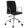 Luxury Executive Chair VEMONA 30 with black upholstery, chrome armrests and a five-star base on castors by hjh OFFICE