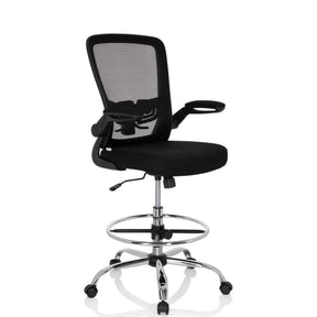 Black Counter chair VENDO WORK with mesh backrest and glossy footrest by hjh OFFICE