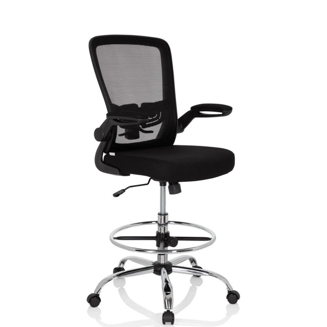 Black Counter chair VENDO WORK with mesh backrest and glossy footrest by hjh OFFICE