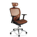 High End Office Chair VENUS ONE with orange mesh cover and headrest by hjh OFFICE
