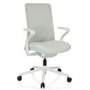 High End Office Chair VERVIO in light grey with mesh backrest and caster base by hjh OFFICE