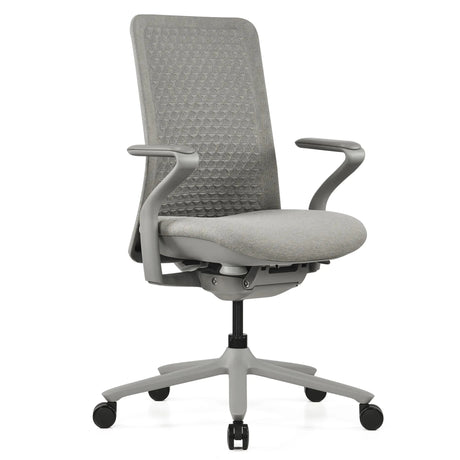 High End Office Chair VERVIO in grey with mesh backrest and armrests by hjh OFFICE