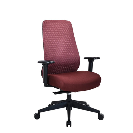 Professional Office Chair Verviq in Bordeaux with structured back cover and black armrests by hjh OFFICE