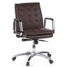 Brown Professional Executive Chair VILLA 10 with quilted upholstery and chrome armrests by hjh OFFICE
