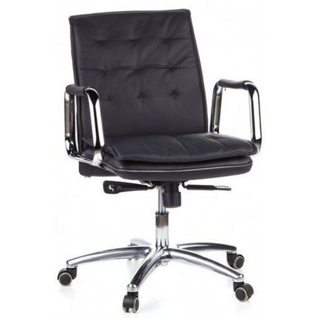 Black Professional Executive Chair VILLA 10 with quilted cover and chromed armrests by hjh OFFICE