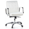 Professional Executive Chair VILLA 10 in cream white with quilted upholstery and chrome frame by hjh OFFICE