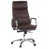 Professional Executive Chair VILLA 20 with brown faux leather cover and chrome armrests by hjh OFFICE