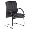Black Cantilever chair VILLA V with quilted upholstery and chrome frame by hjh OFFICE