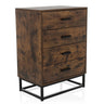 Brown Chest of drawers VINSTRA with four drawers and black metal frame by hjh LIVING