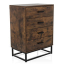 Brown Chest of drawers VINSTRA with four drawers and black metal frame by hjh LIVING