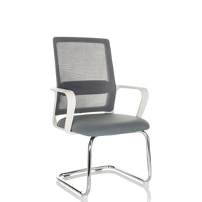 Grey Cantilever chair VISITER W with mesh backrest and chrome frame by hjh OFFICE