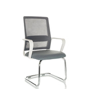Grey Cantilever chair VISITER W with mesh backrest and chrome frame by hjh OFFICE