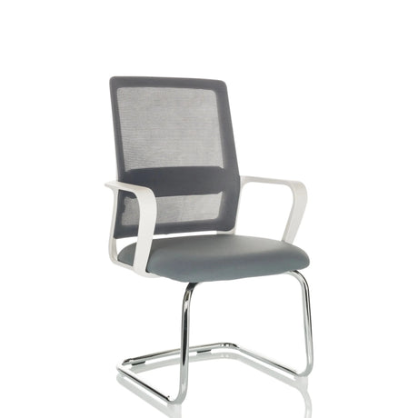 Grey Cantilever chair VISITER W with mesh backrest and chrome frame by hjh OFFICE