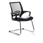 Black Cantilever chair VISTO NET V with mesh backrest and chromed sled base by hjh OFFICE