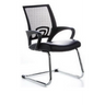 Black Cantilever chair VISTO NET V with mesh backrest and chromed sled base by hjh OFFICE