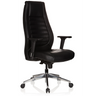 Black Professional Executive Chair VITORO with leather cover, armrests and chrome star base by hjh OFFICE