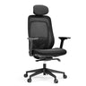 Black Professional Office Chair Vivadapt with mesh backrest, headrest and armrests by hjh OFFICE