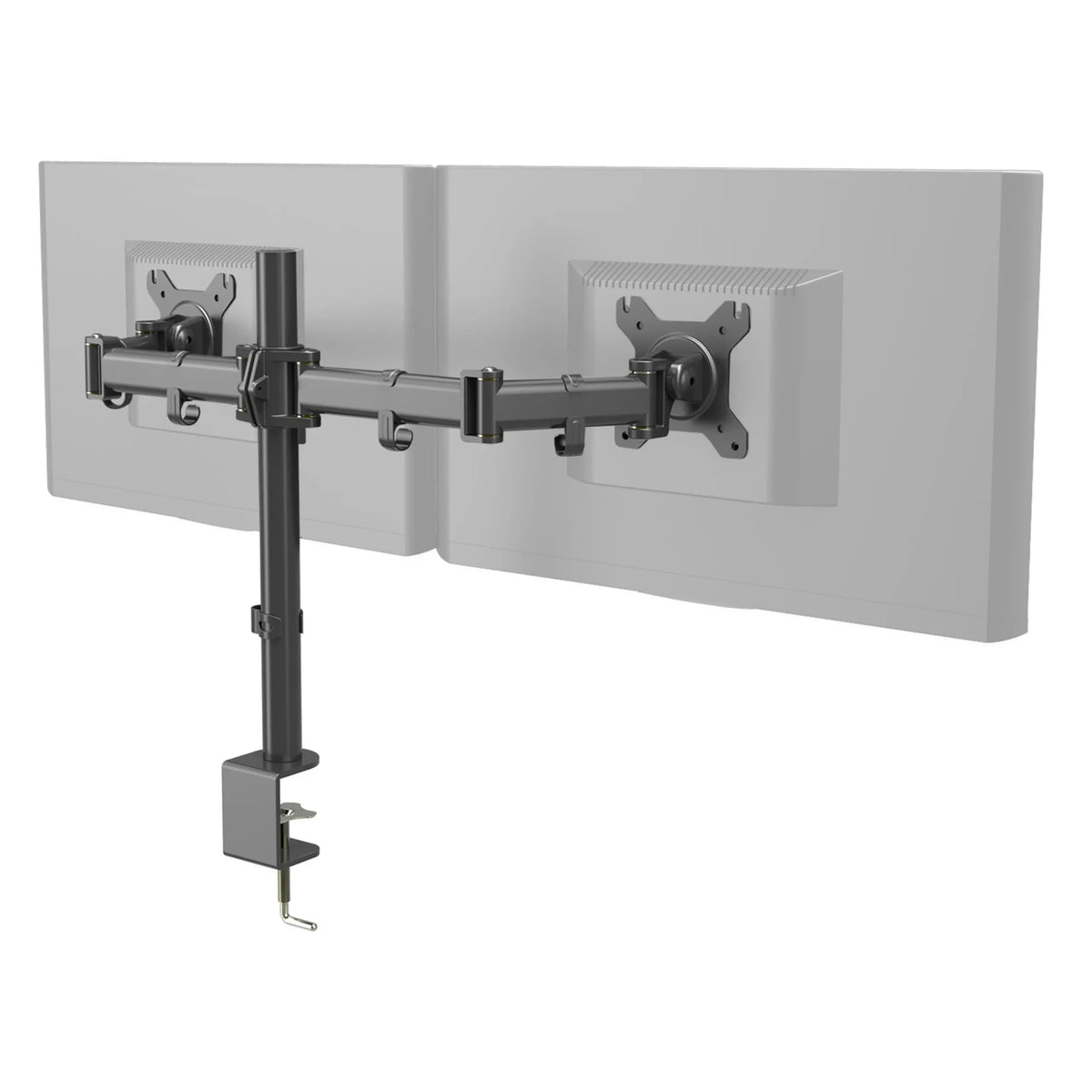 Black Monitor Mount VM-MF2 for two screens with adjustable articulated arm by hjh OFFICE