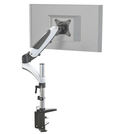 Monitor Mount VM-MG1 in white and black with flexible swivel arm and desk mount by hjh OFFICE