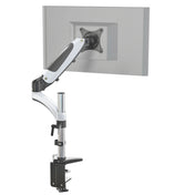 Monitor Mount VM-MG1 in white and black with flexible swivel arm and desk mount by hjh OFFICE