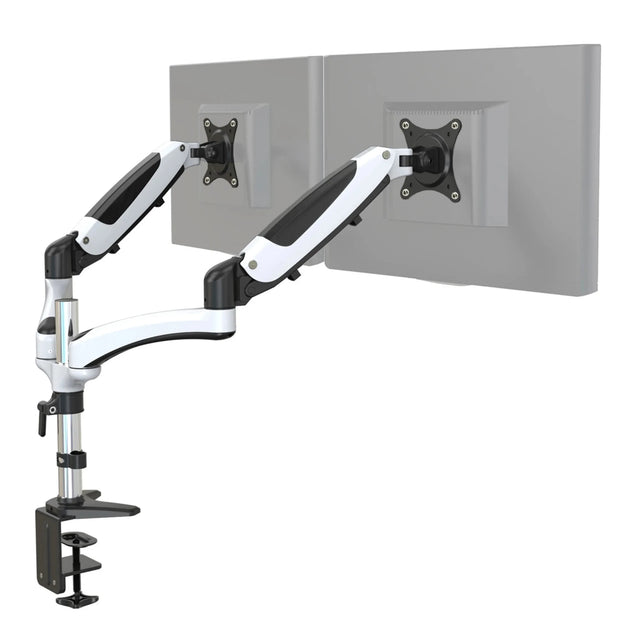 Monitor Mount VM-MG2 in white-black for two screens with desk mount by hjh OFFICE
