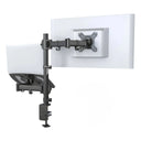 Black Monitor Mount VM-MH2 for two monitors with articulated arm and desk mount by hjh OFFICE