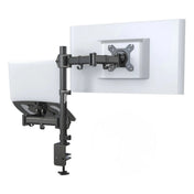 Black Monitor Mount VM-MH2 for two monitors with articulated arm and desk mount by hjh OFFICE